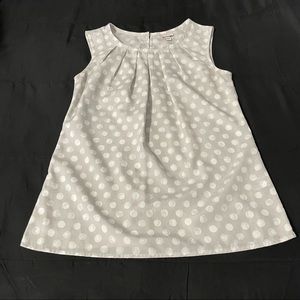 MERONA sleeveless blouse. Light grey with faded white polka dots.